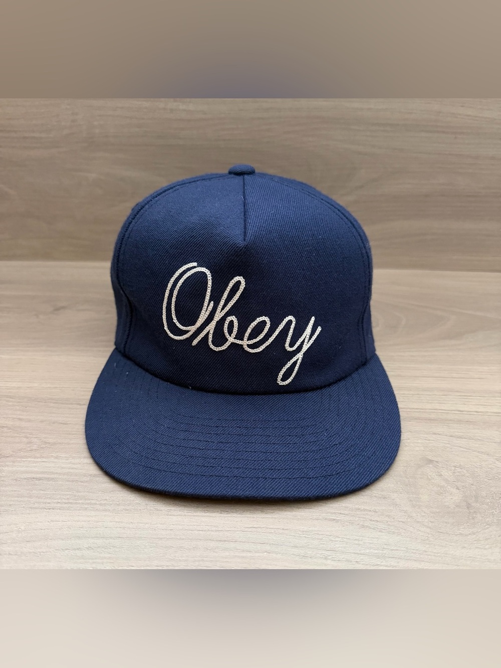 Obey Men's Navy Blue Hat Embroidered Logo Adjustable Strap